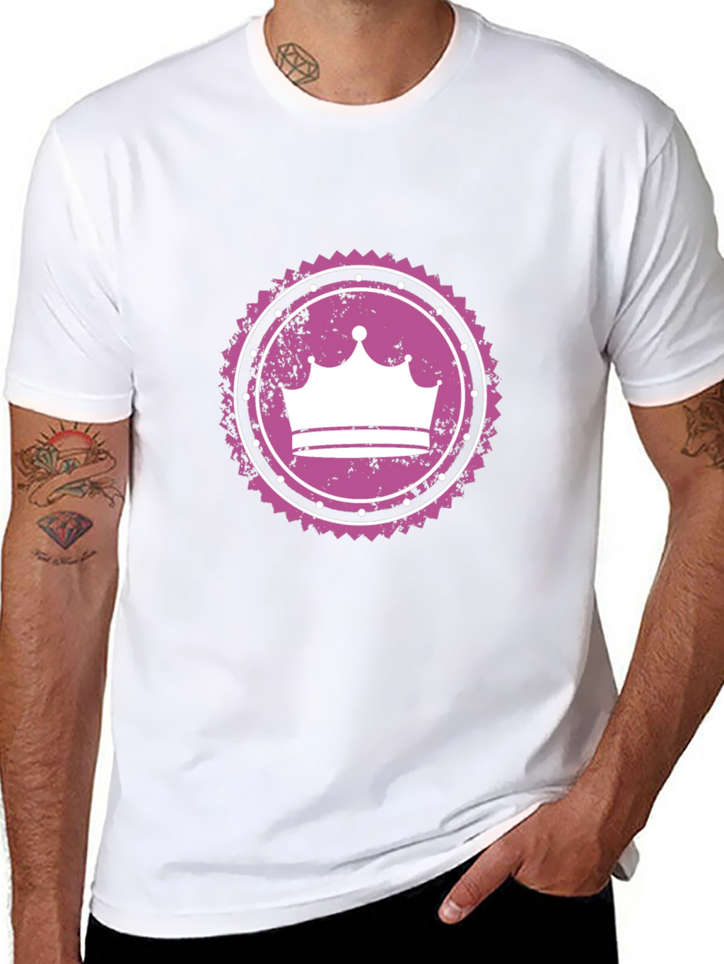 Crown Graphic Tee - Black Cotton T-Shirt