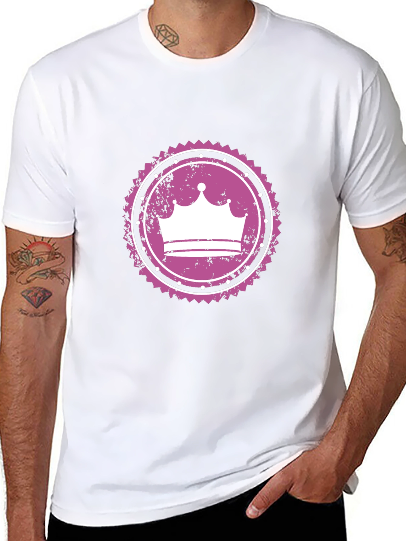 Crown Graphic Tee - Black Cotton T-Shirt