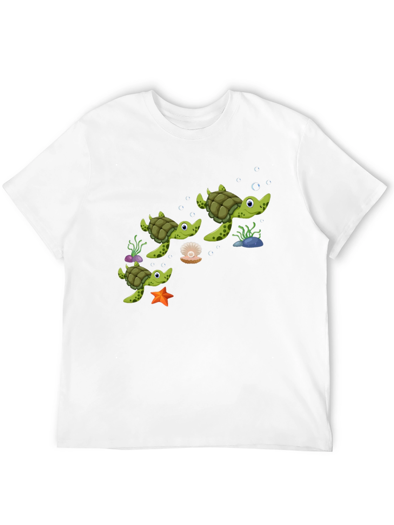 Turtle Family Black Graphic Tee