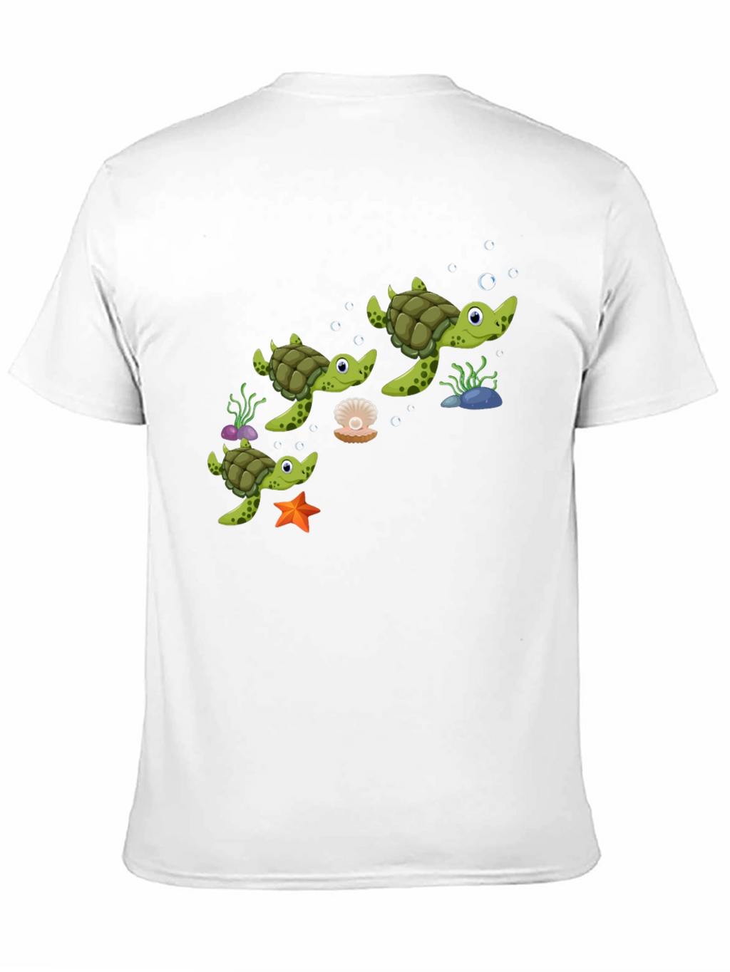 Turtle Family Black Graphic Tee