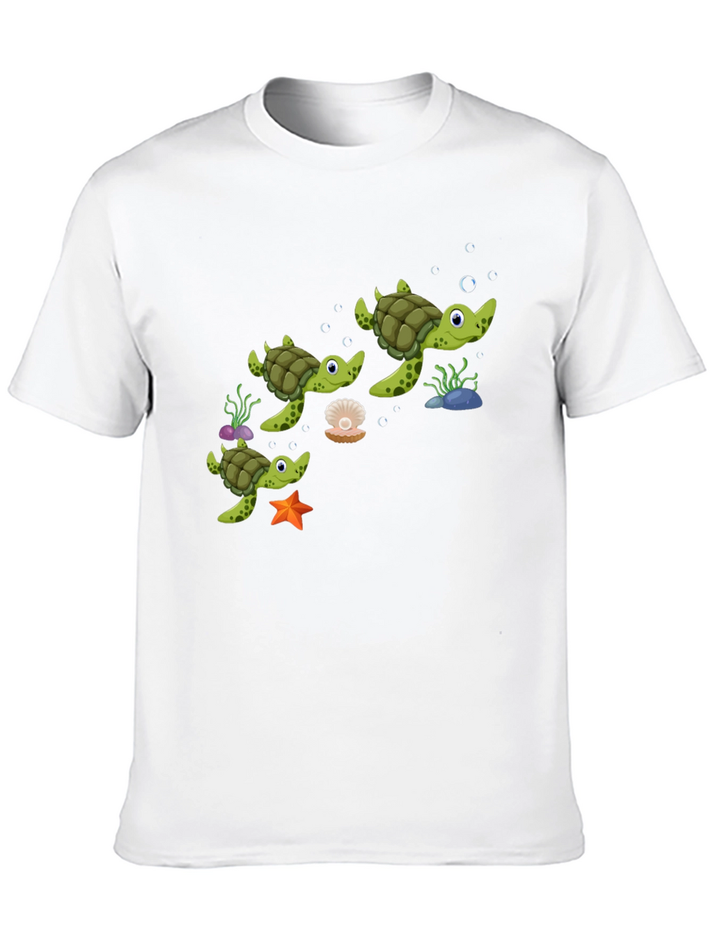Turtle Family Black Graphic Tee