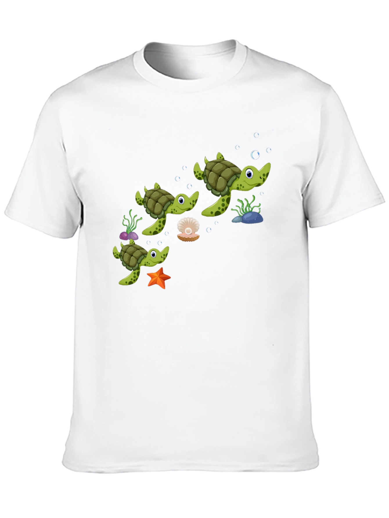 Turtle Family Black Graphic Tee