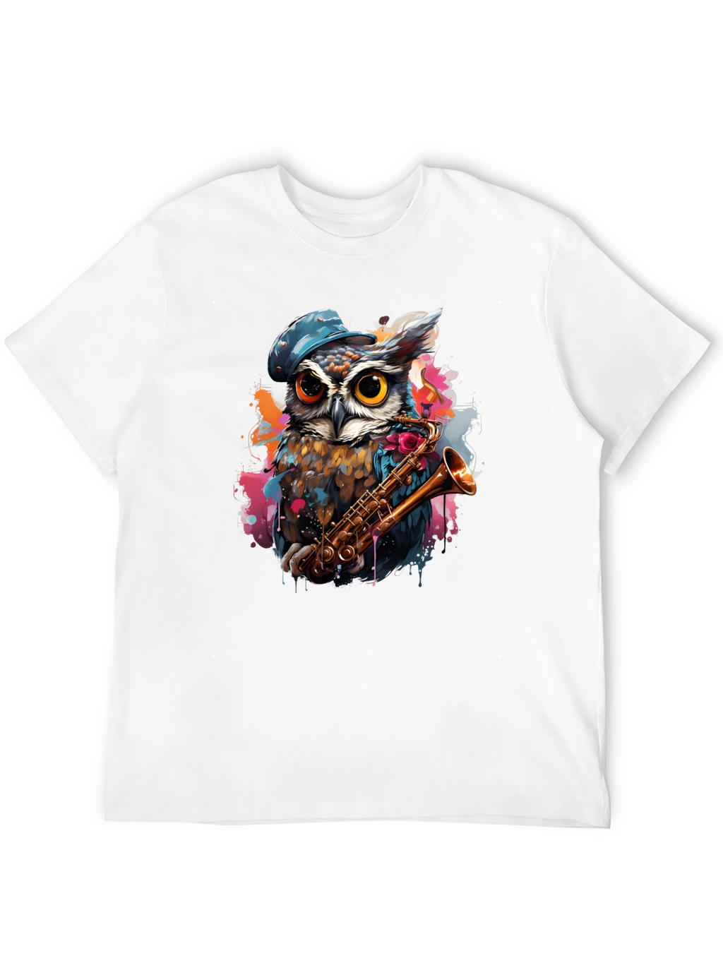 Owl Saxophone Player Graphic Tee