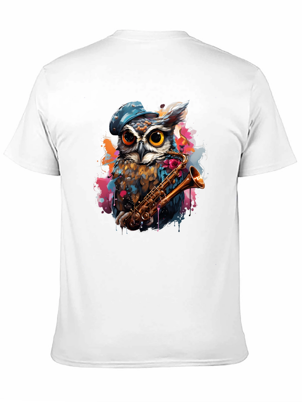 Owl Saxophone Player Graphic Tee