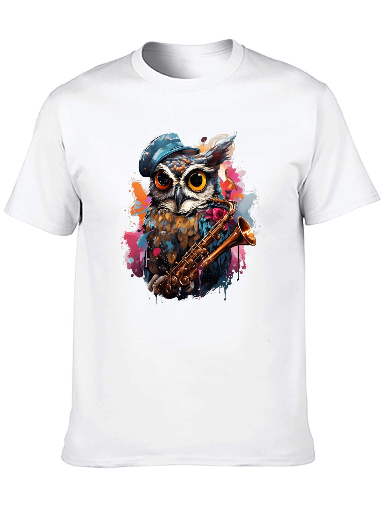 Owl Saxophone Player Graphic Tee