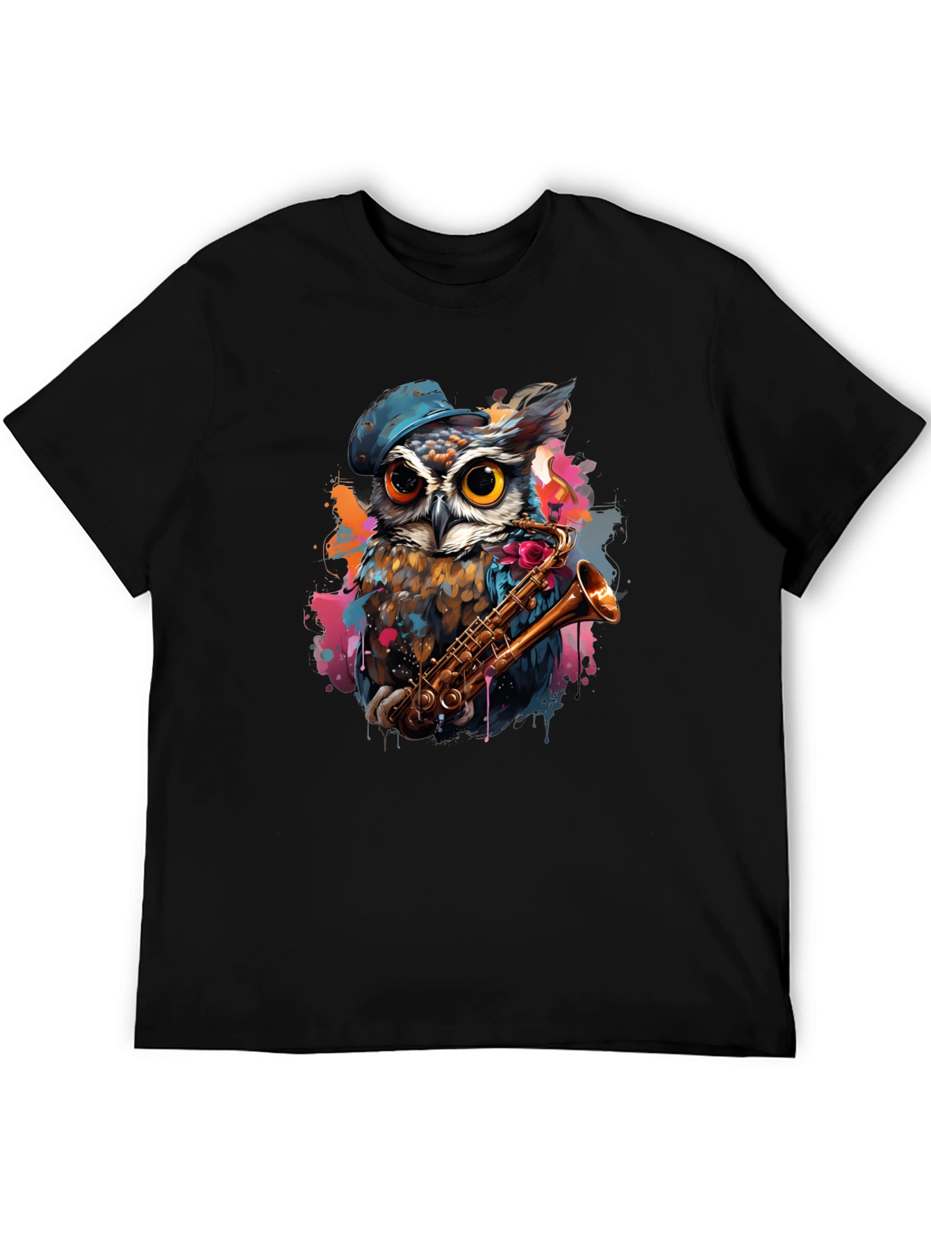 Owl Saxophone Player Graphic Tee