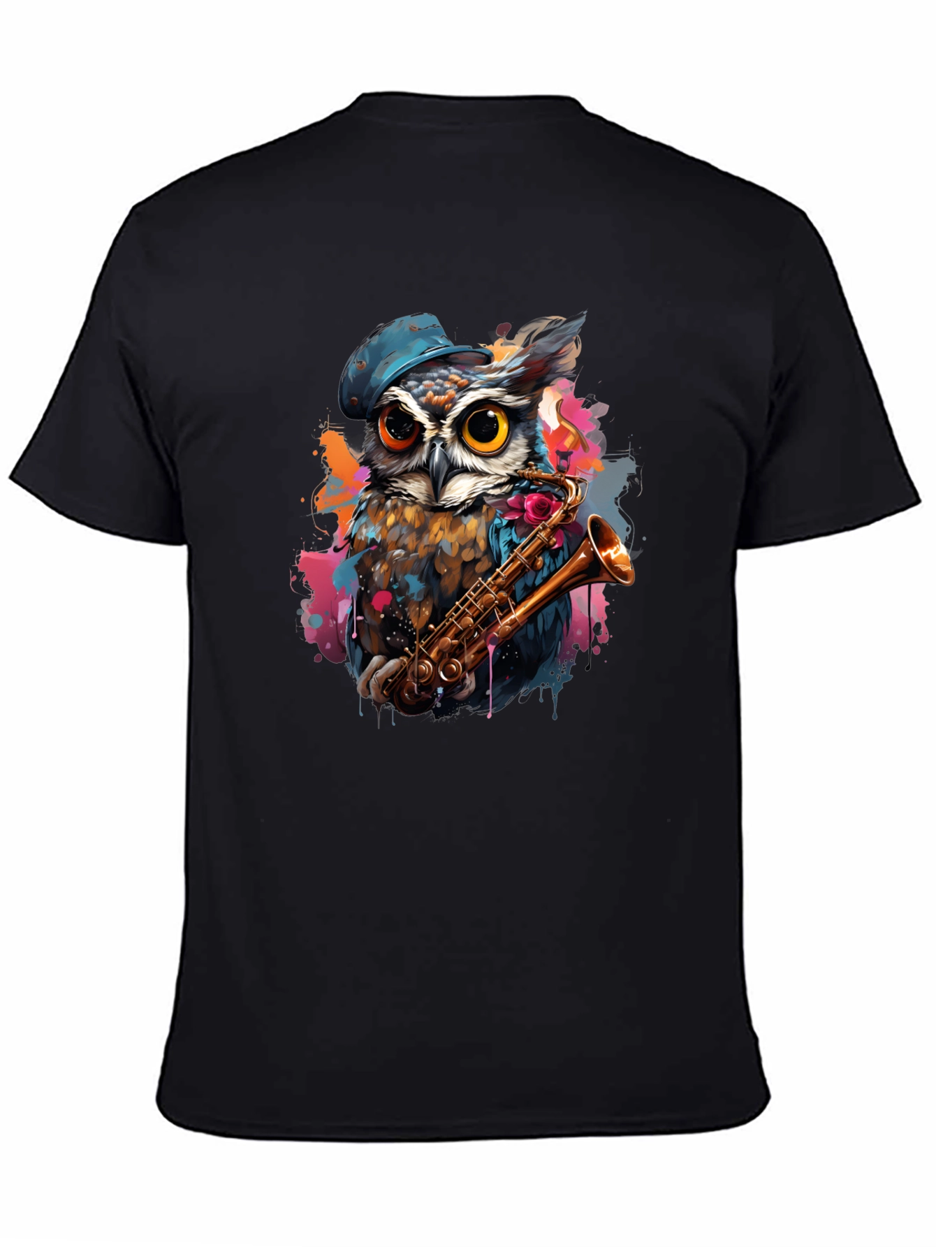 Owl Saxophone Player Graphic Tee