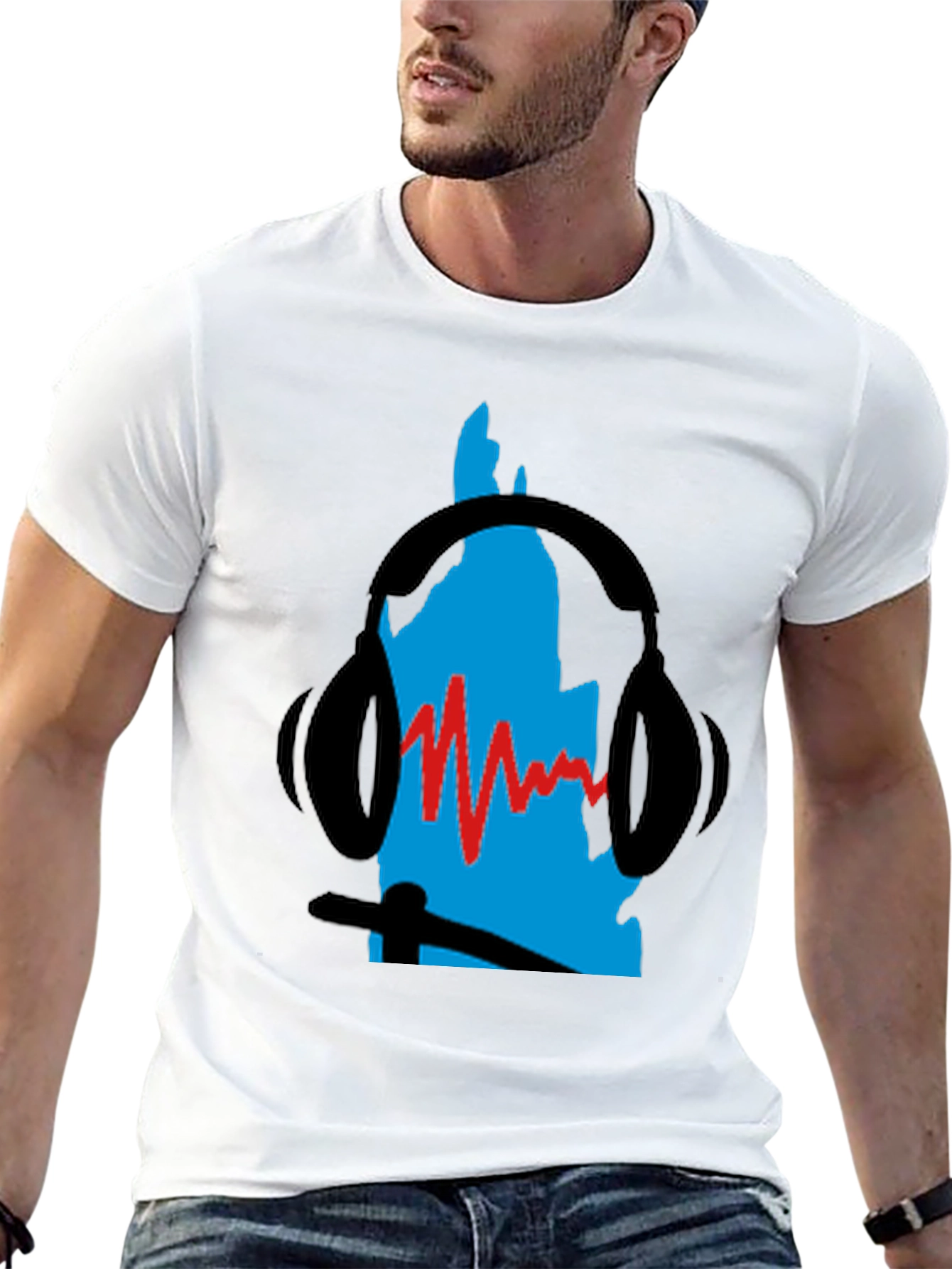 DJ Headphones Graphic Tee - Black