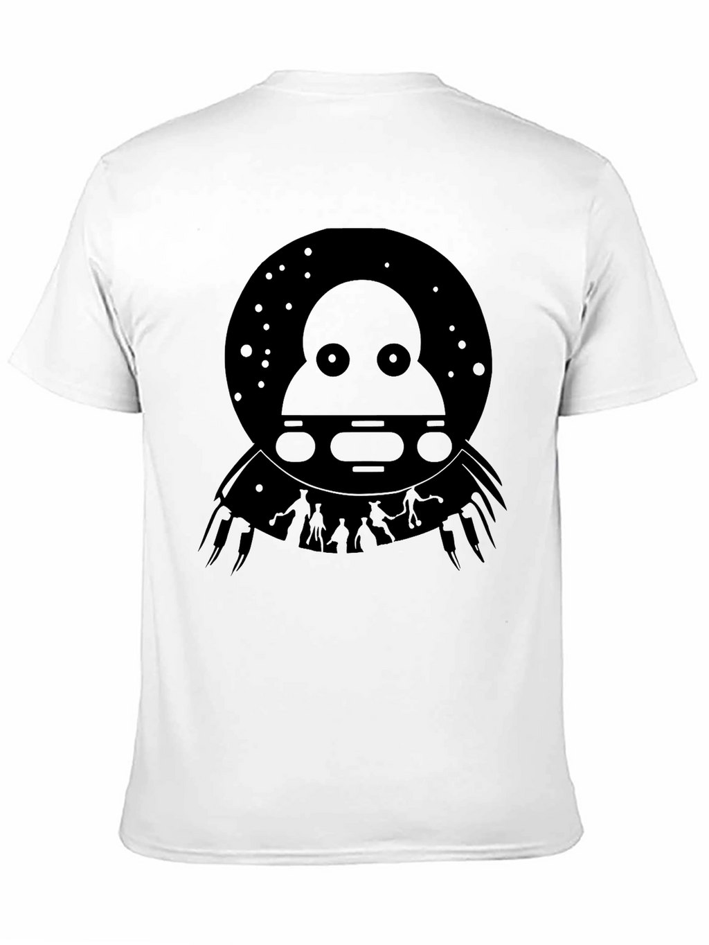 UFO Abduction Graphic Tee - Black Cotton T-Shirt