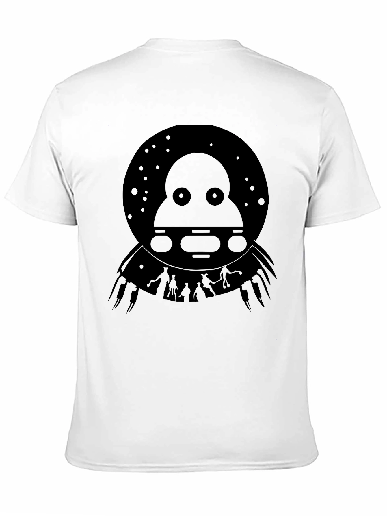 UFO Abduction Graphic Tee - Black Cotton T-Shirt