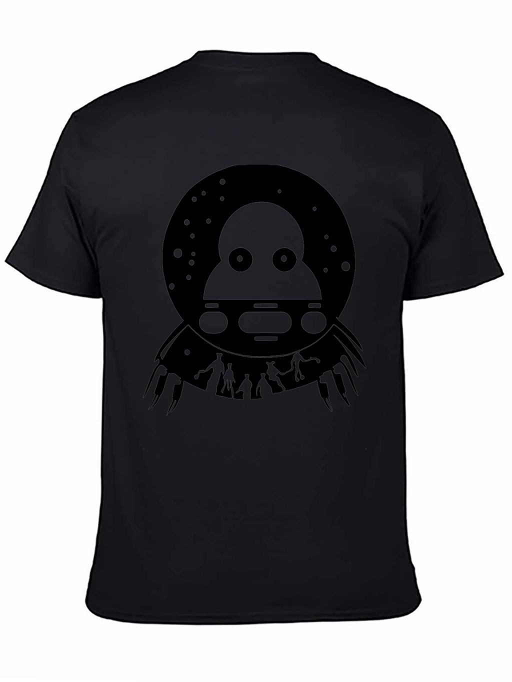 UFO Abduction Graphic Tee - Black Cotton T-Shirt