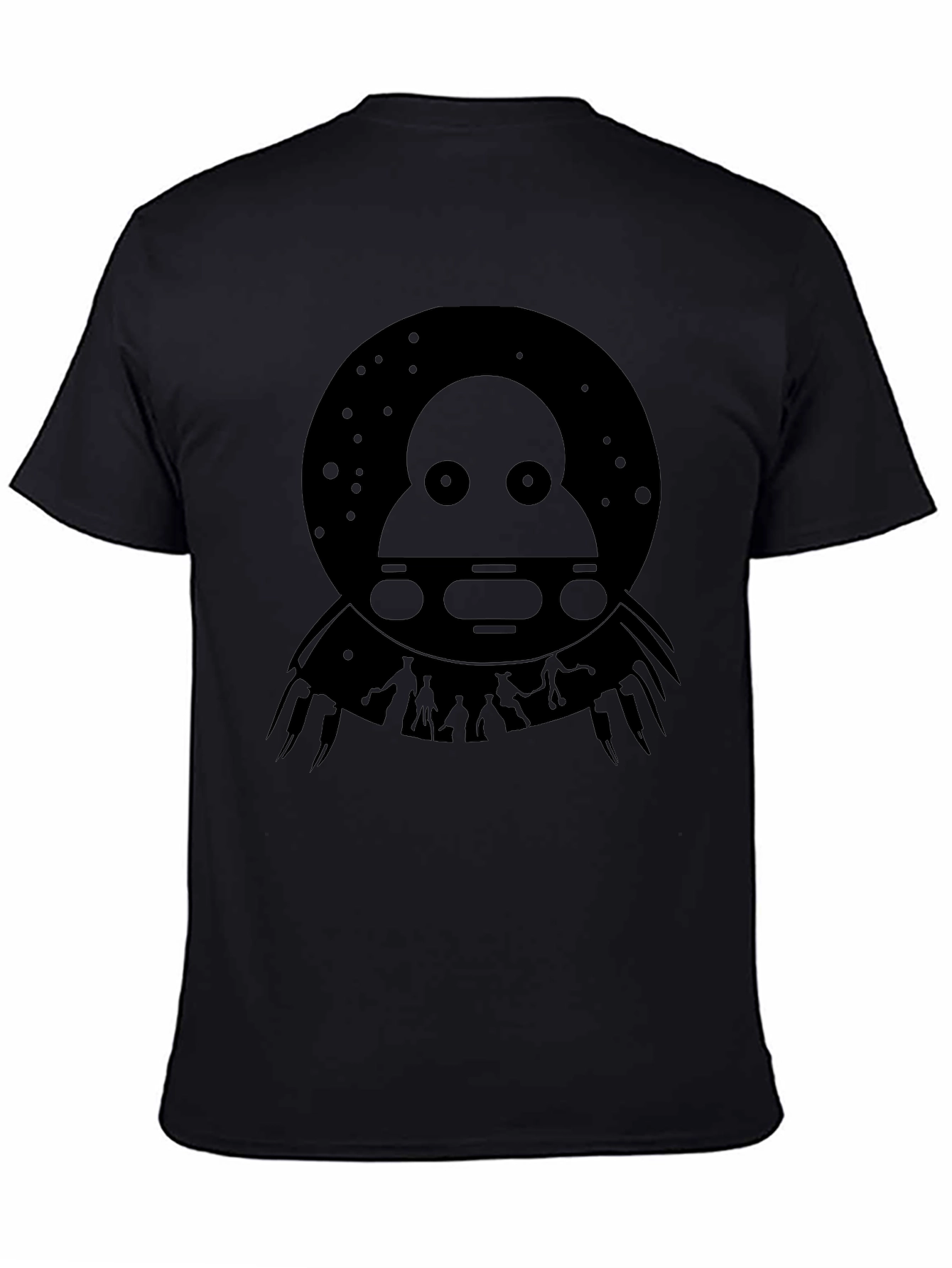 UFO Abduction Graphic Tee - Black Cotton T-Shirt