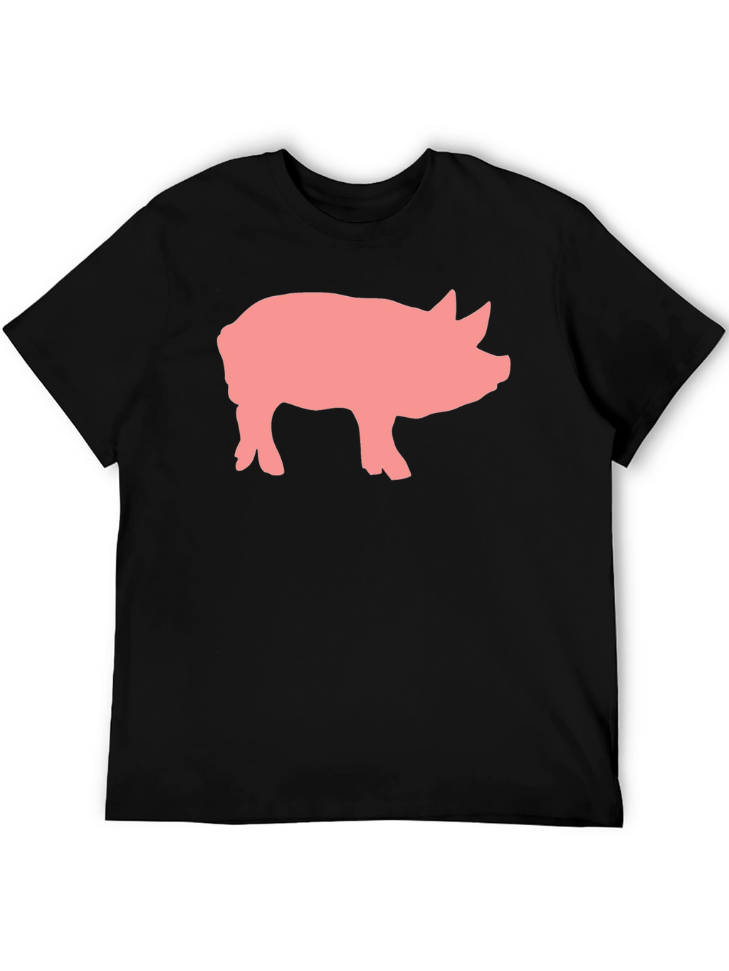 Pig Graphic Print Black Crew Neck T-Shirt