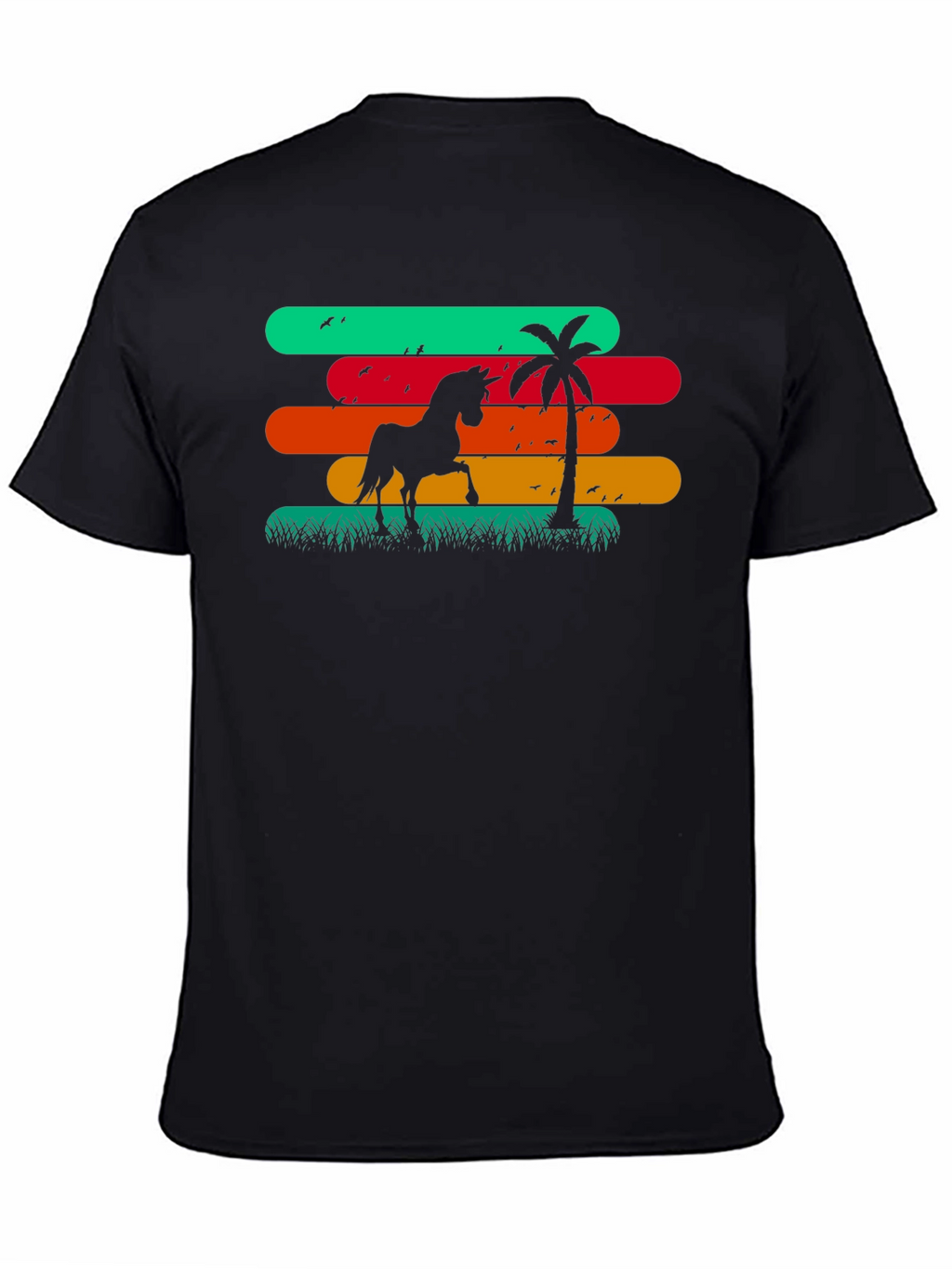 Retro Horse & Palm Tree Graphic T-Shirt