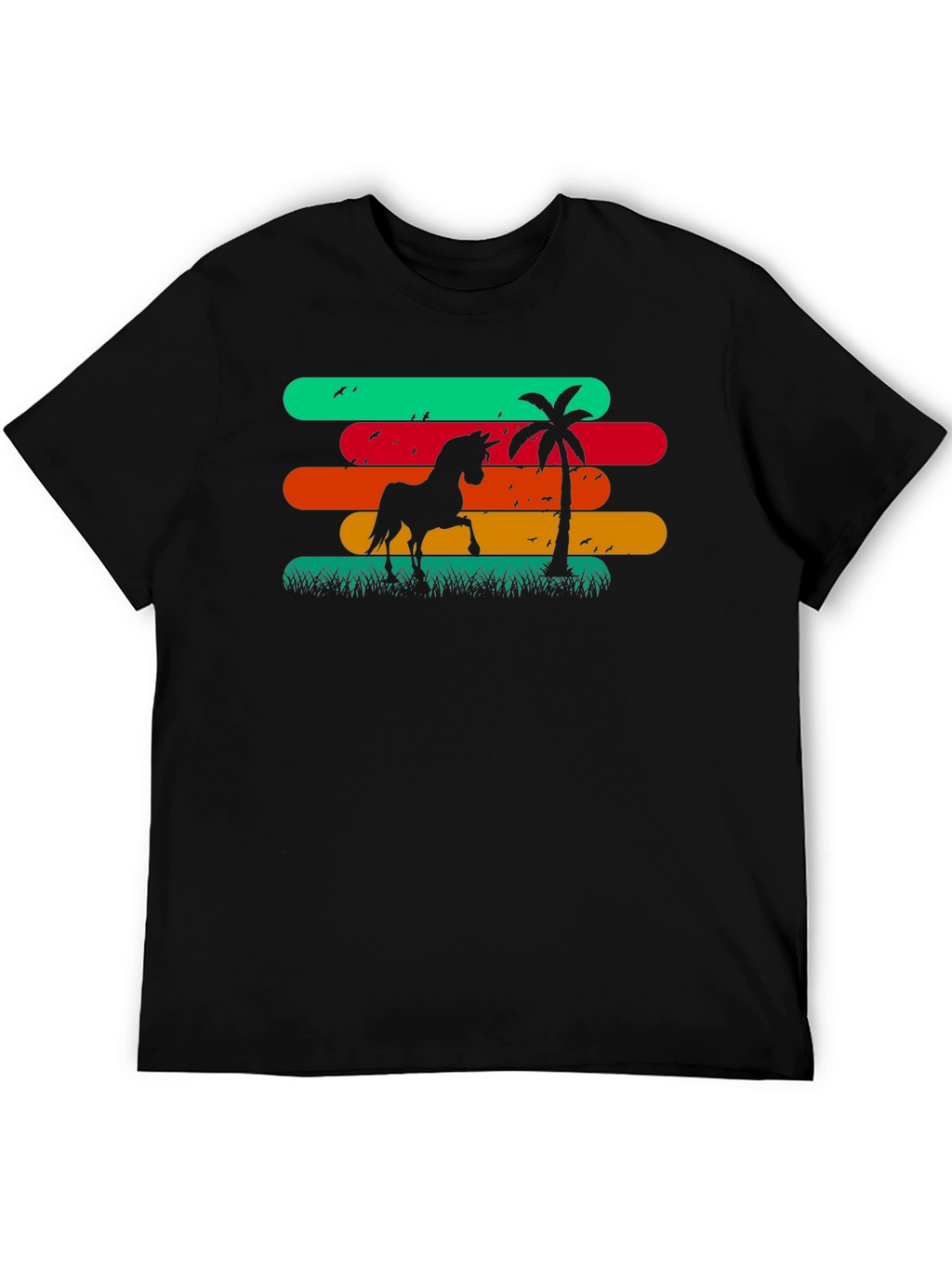 Retro Horse & Palm Tree Graphic T-Shirt