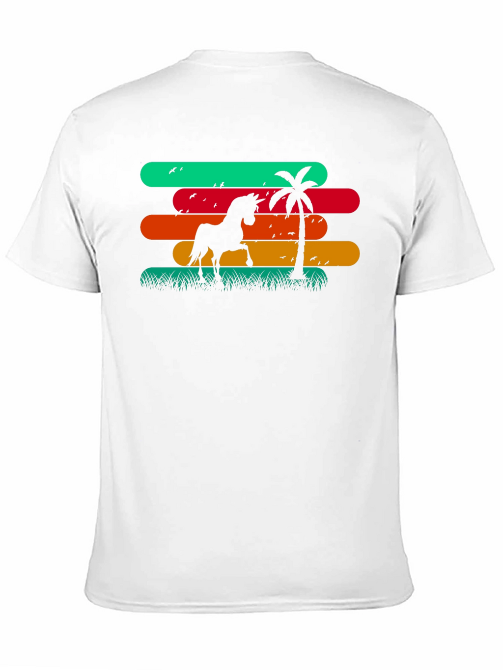Retro Horse & Palm Tree Graphic T-Shirt