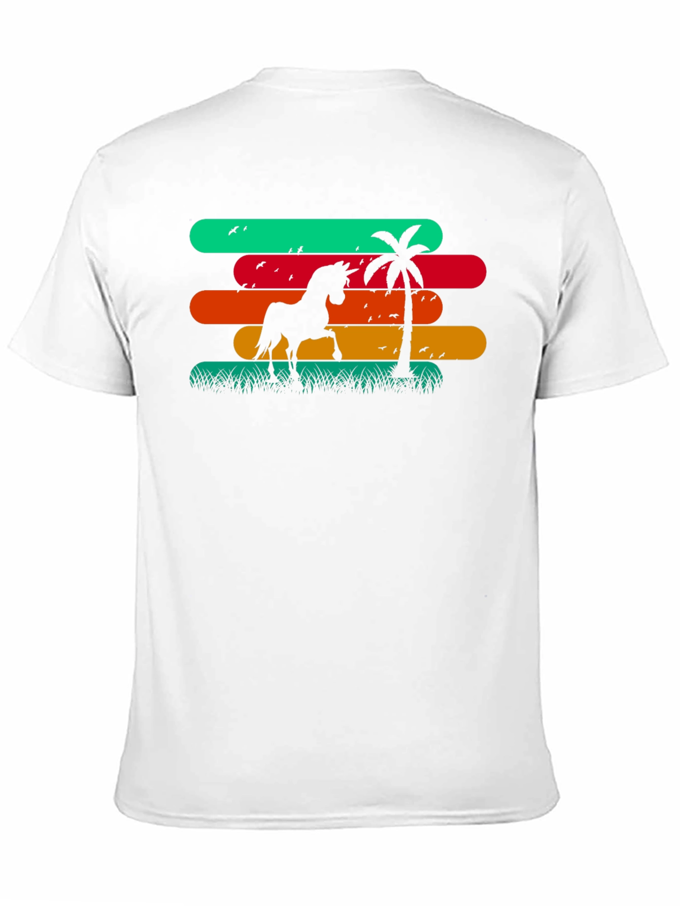 Retro Horse & Palm Tree Graphic T-Shirt
