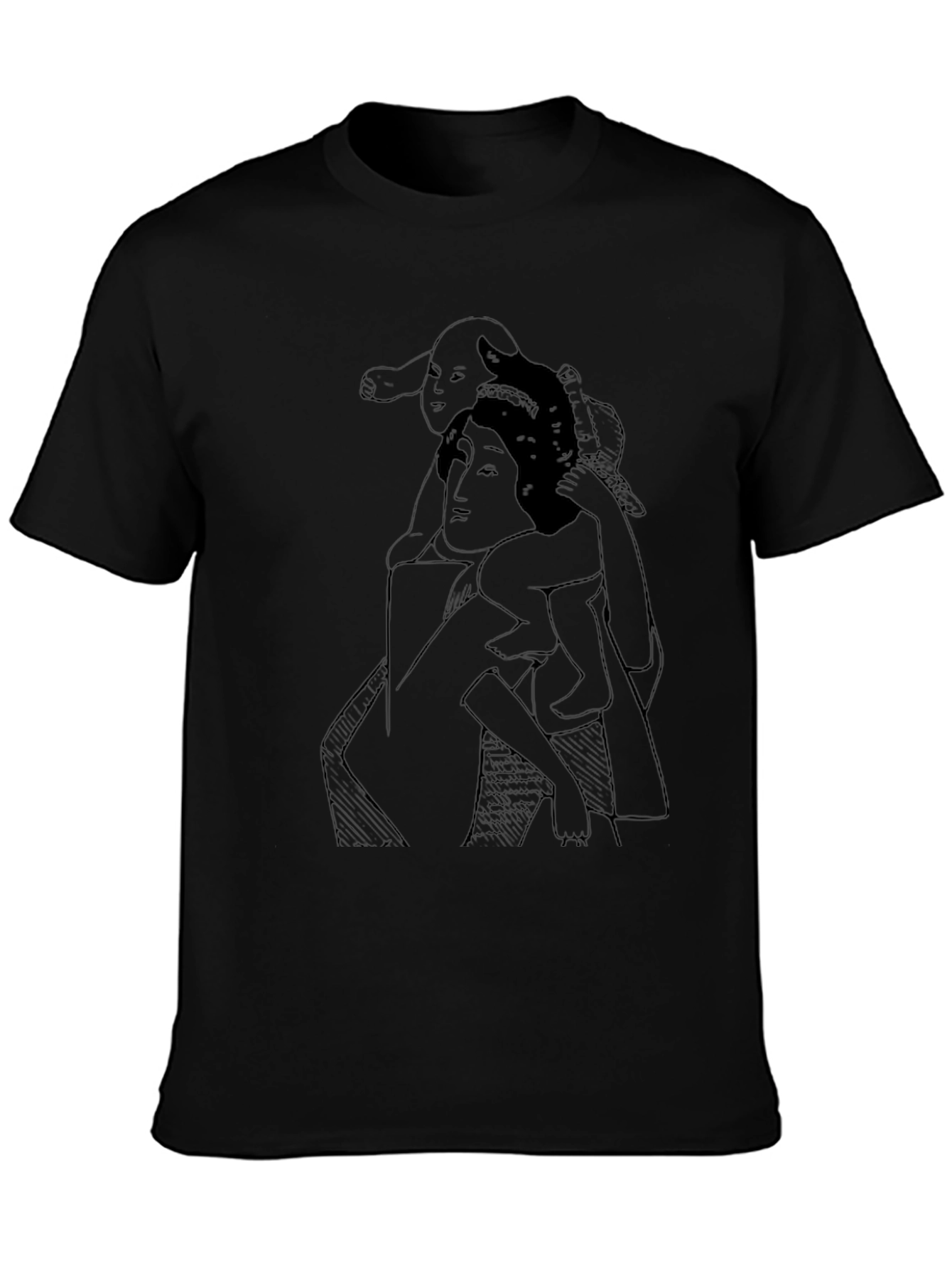 Artistic Mother & Child Graphic T-Shirt