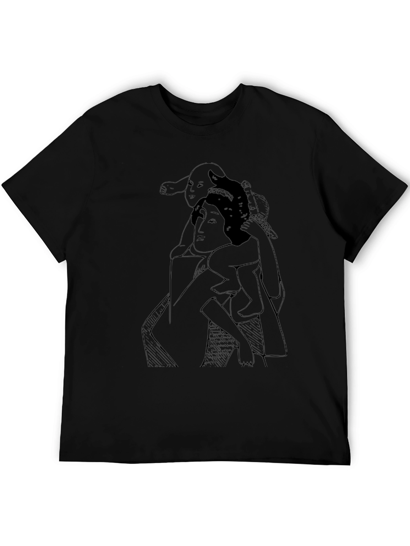 Artistic Mother & Child Graphic T-Shirt