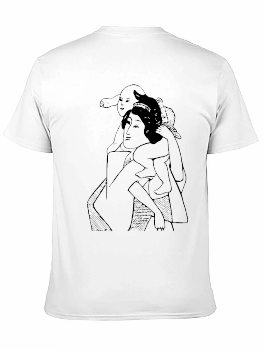 Artistic Mother & Child Graphic T-Shirt