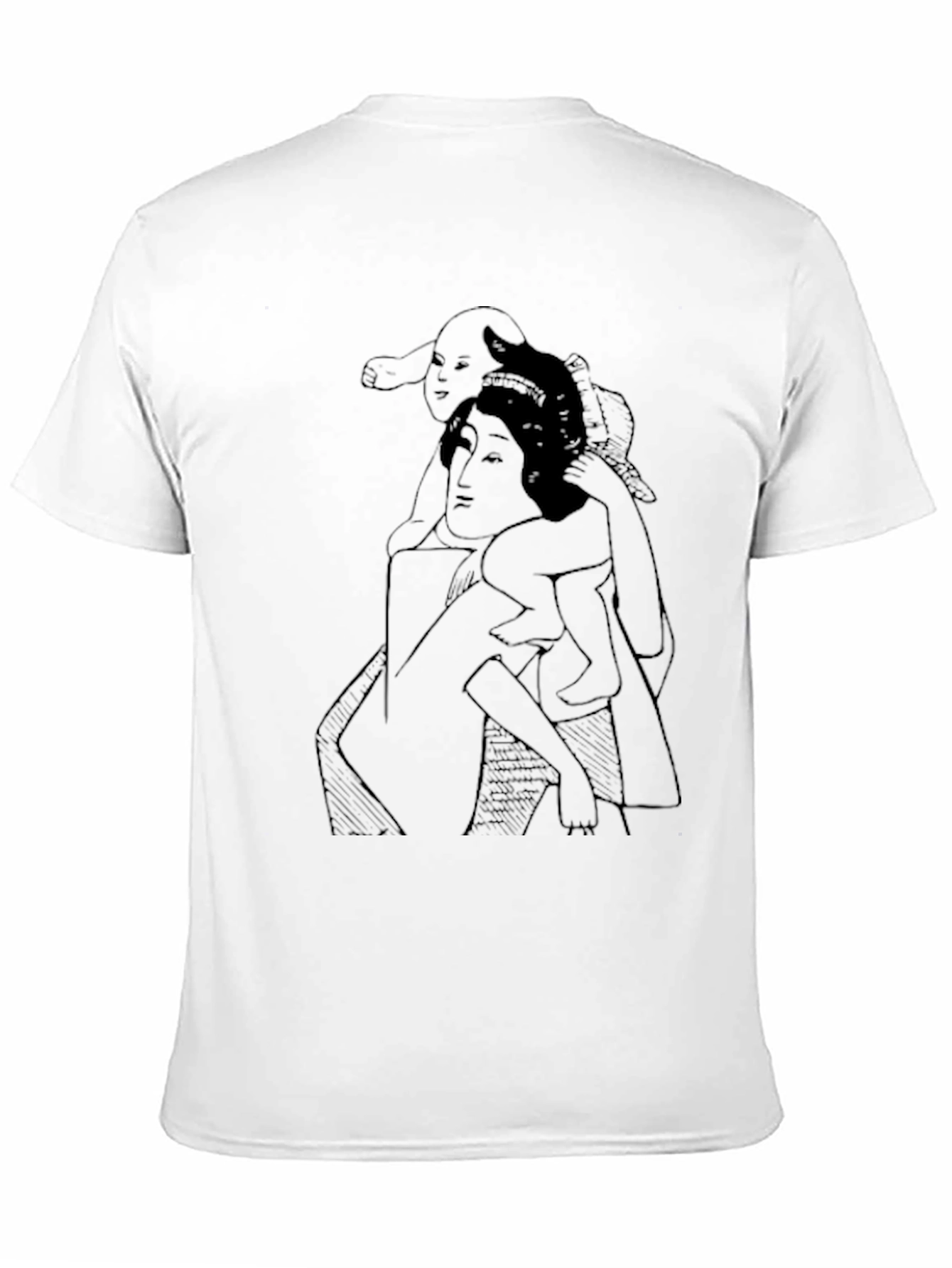 Artistic Mother & Child Graphic T-Shirt