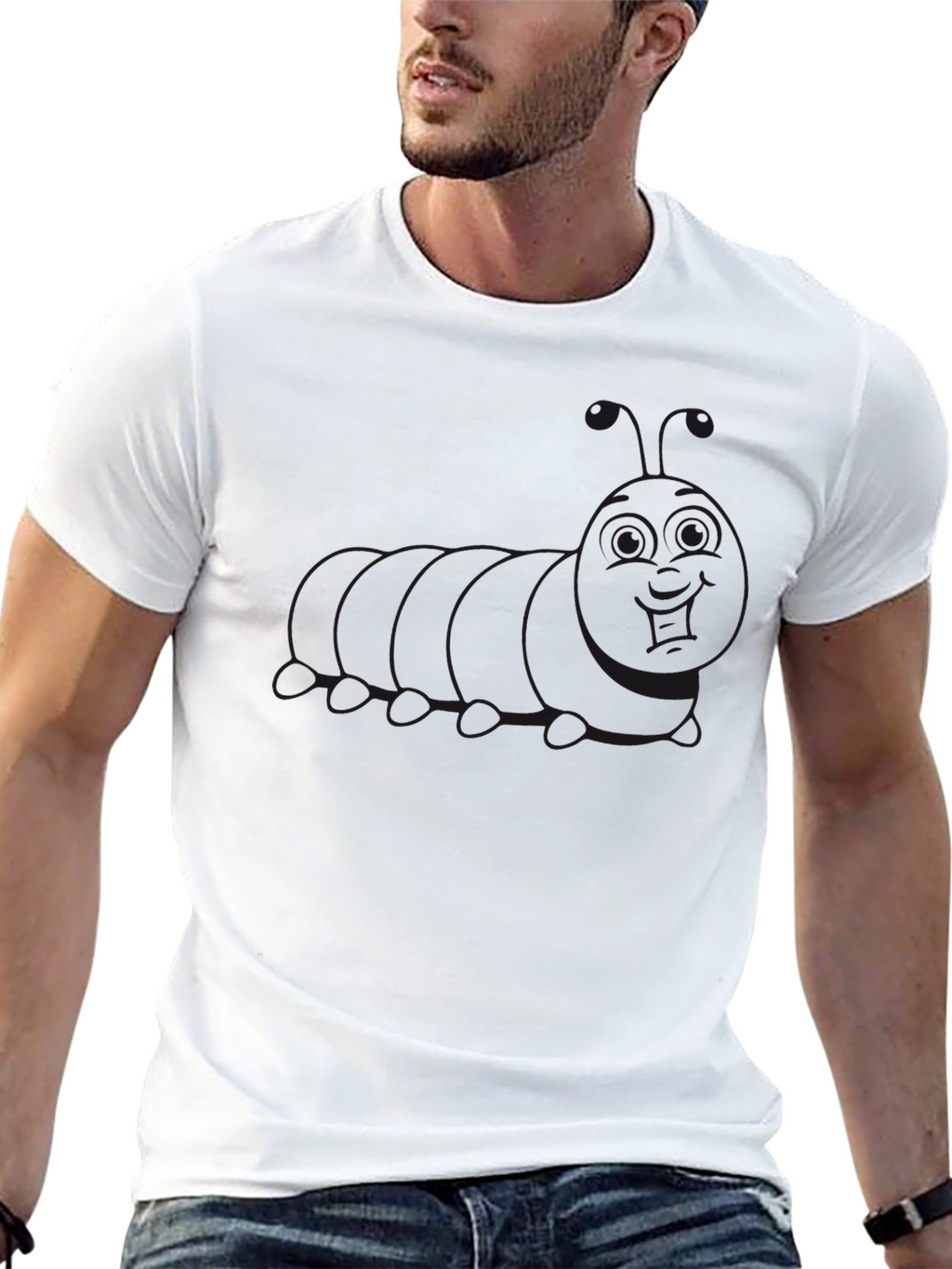 Mens Black Graphic Tee - Casual Style