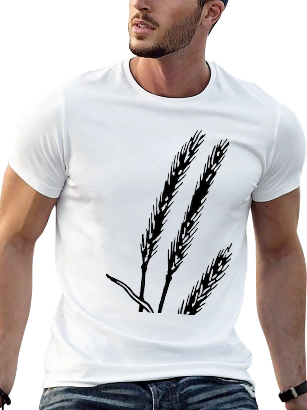 Wheat Silhouette Black T-Shirt