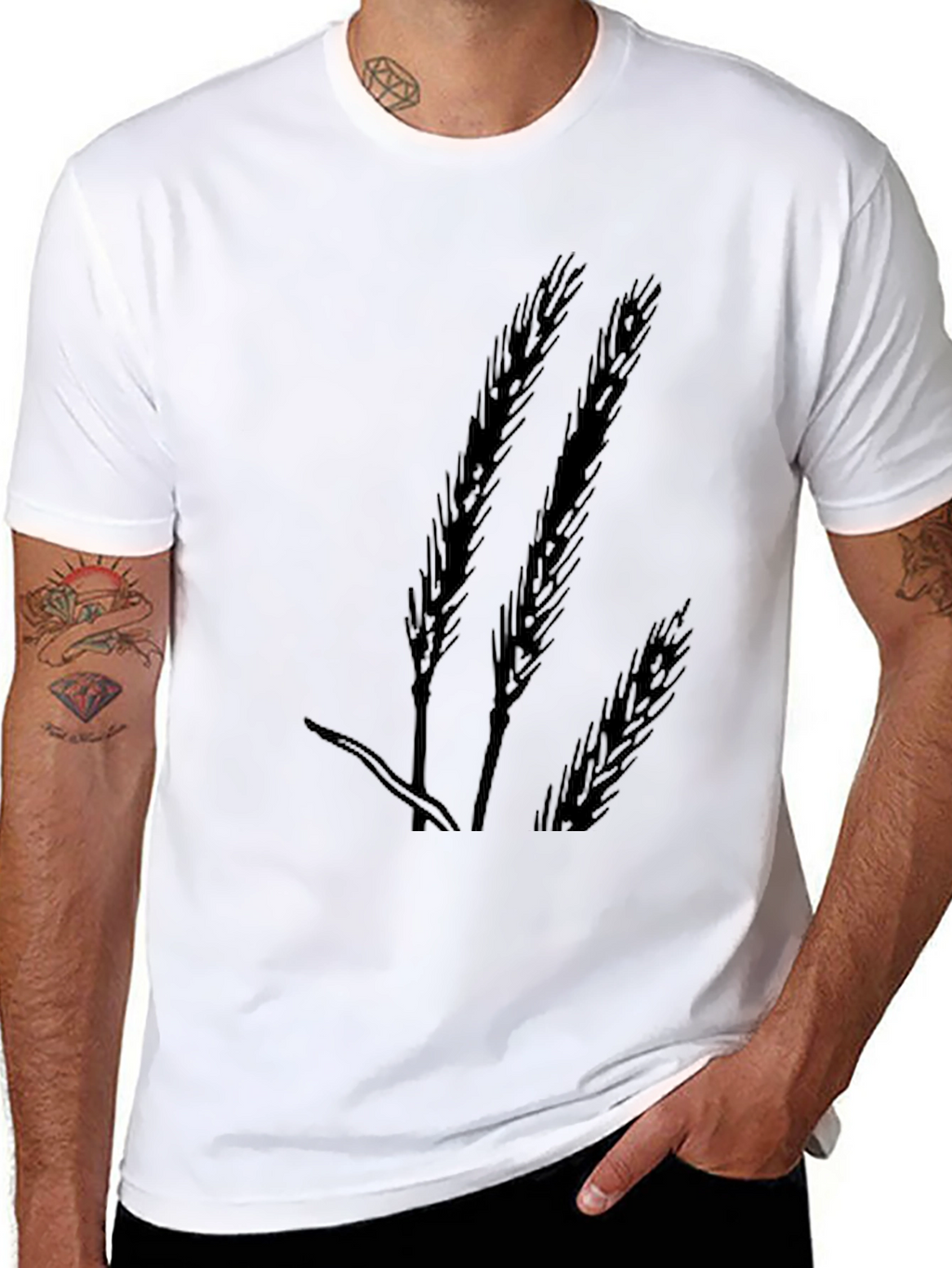 Wheat Silhouette Black T-Shirt