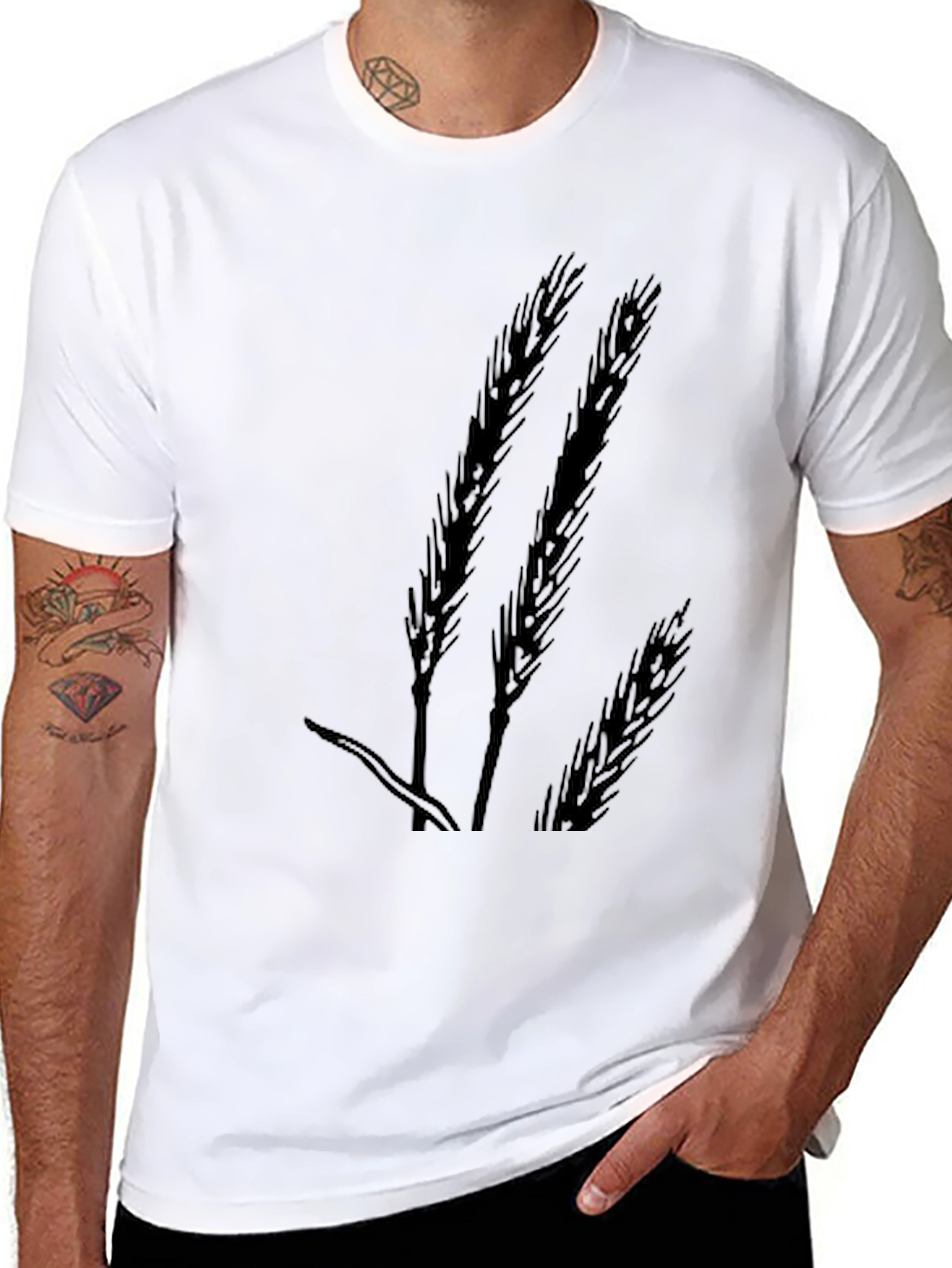Wheat Silhouette Black T-Shirt