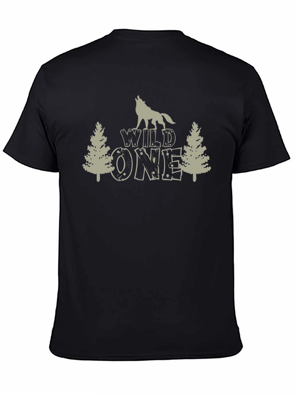 Wild One Wolf Graphic Tee - Black Cotton T-Shirt