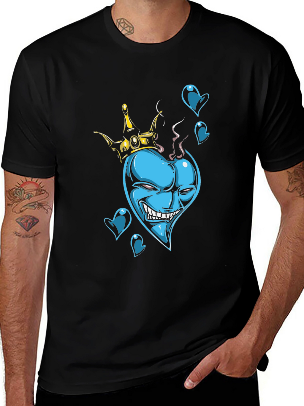 King of Hearts Graphic Black T-Shirt