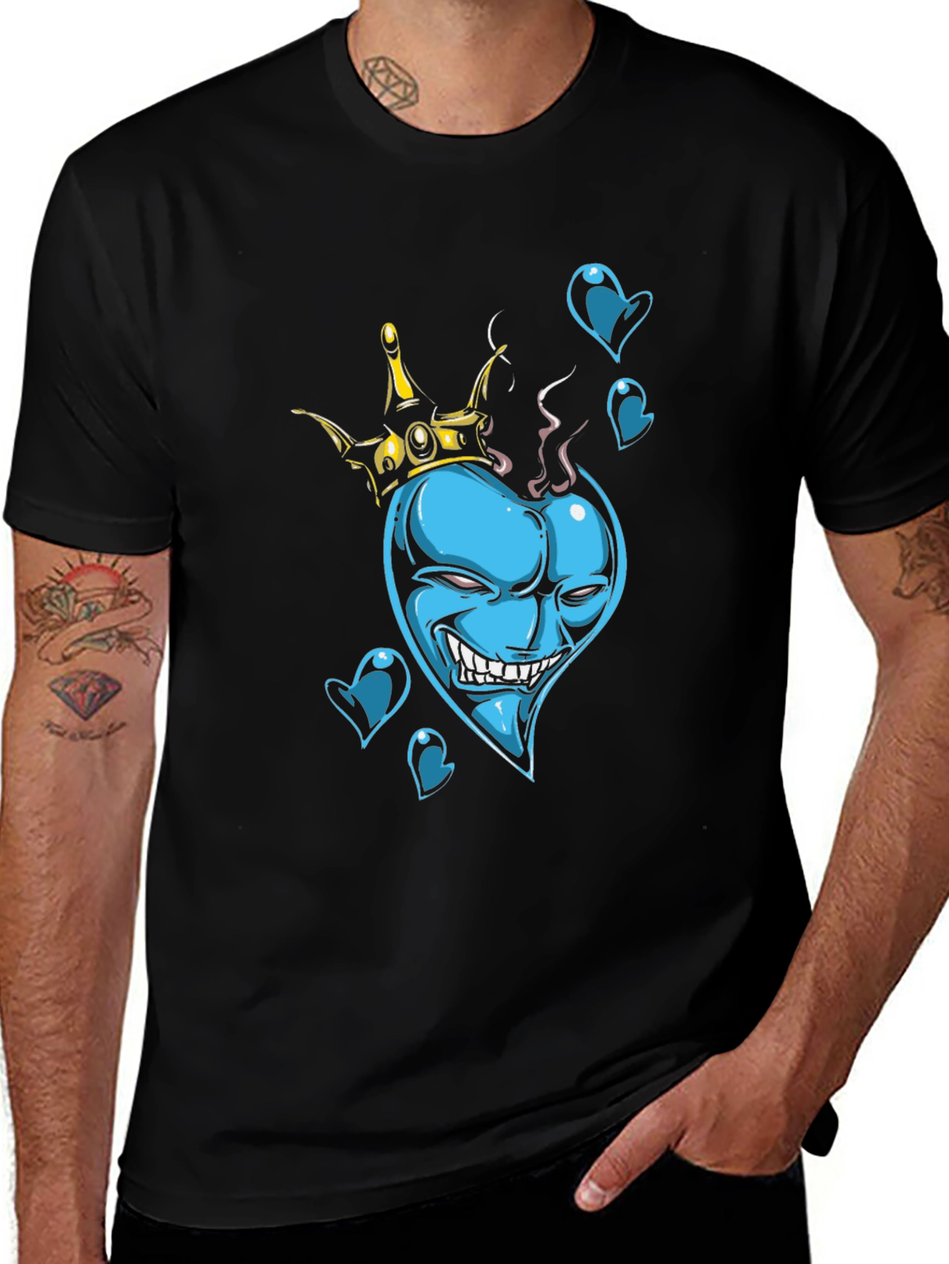King of Hearts Graphic Black T-Shirt