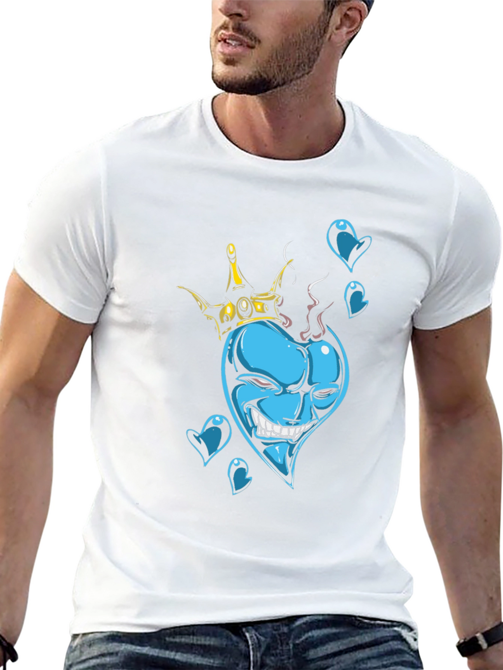 King of Hearts Graphic Black T-Shirt