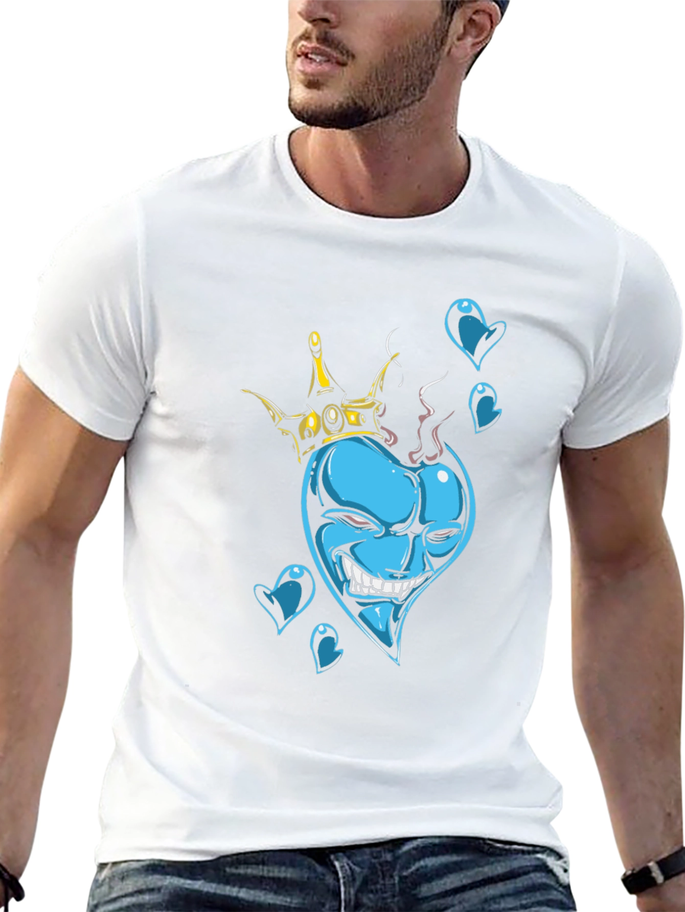 King of Hearts Graphic Black T-Shirt