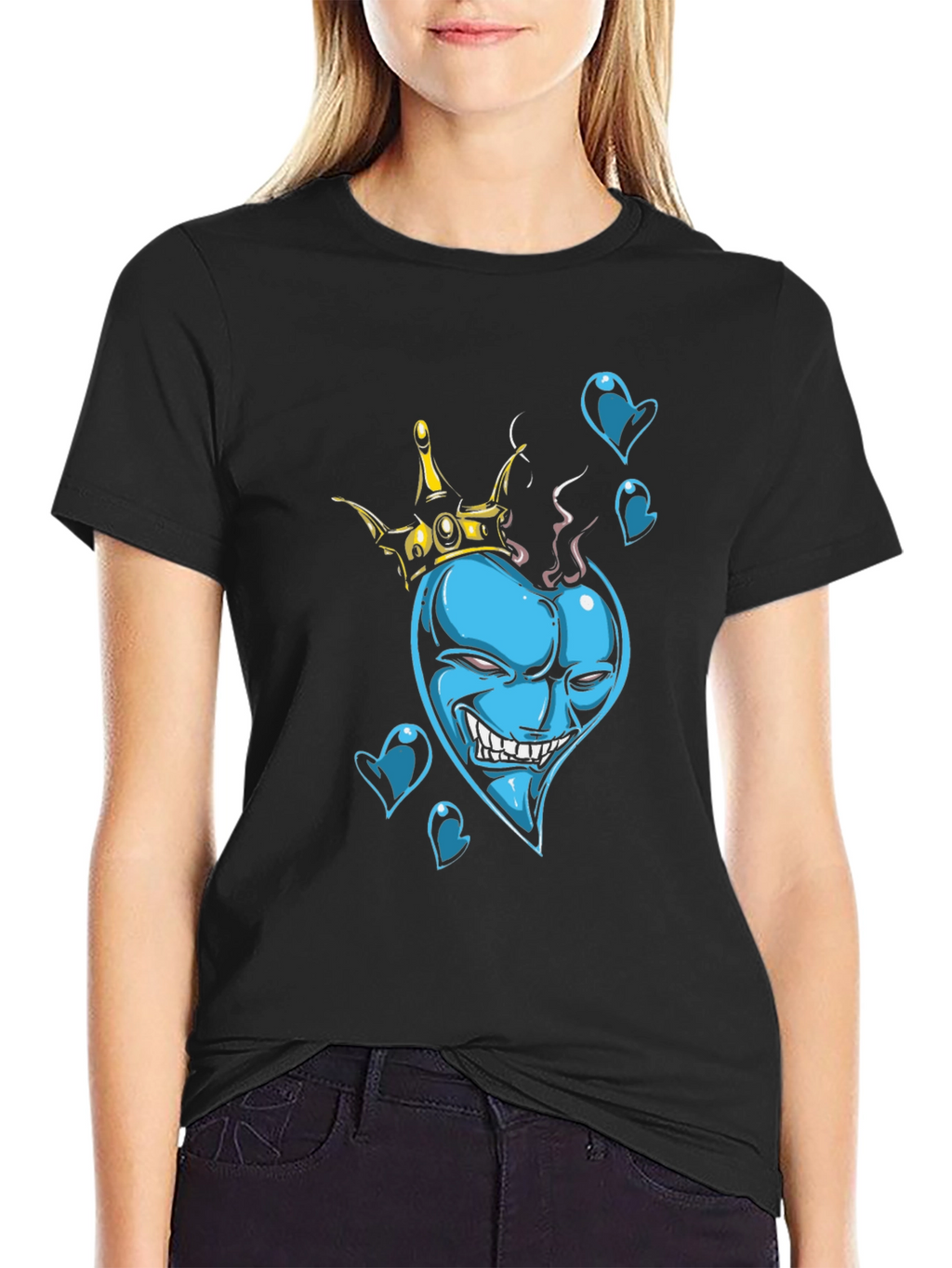 King of Hearts Graphic Black T-Shirt