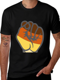 Black T-Shirt with Fist Graphic