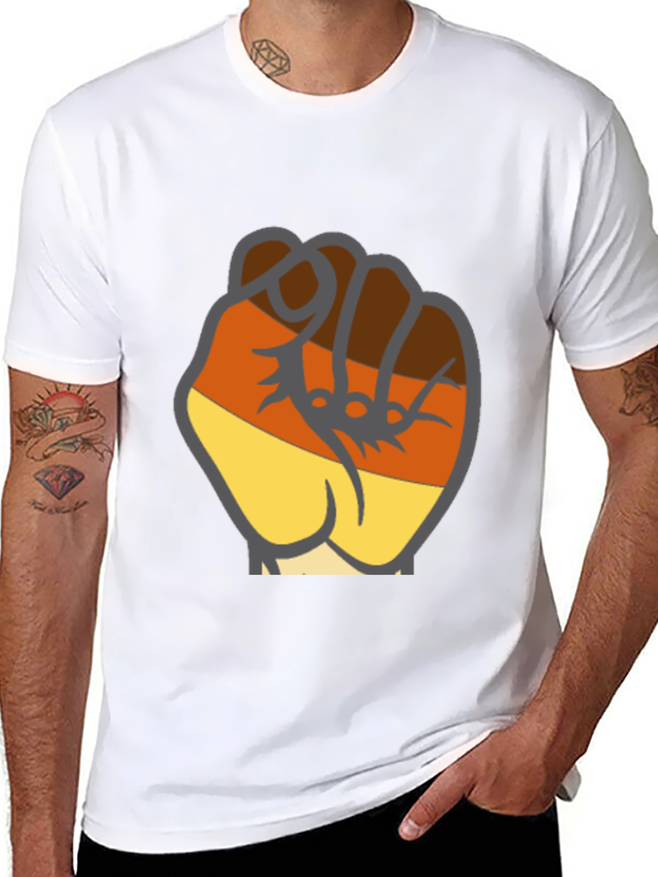 Black T-Shirt with Fist Graphic