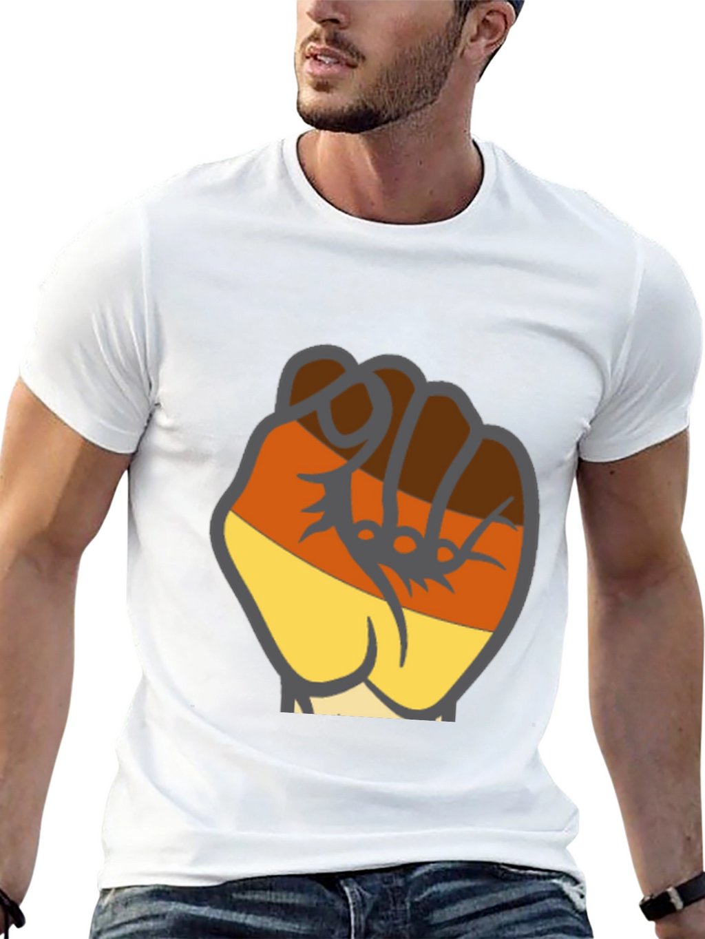 Black T-Shirt with Fist Graphic