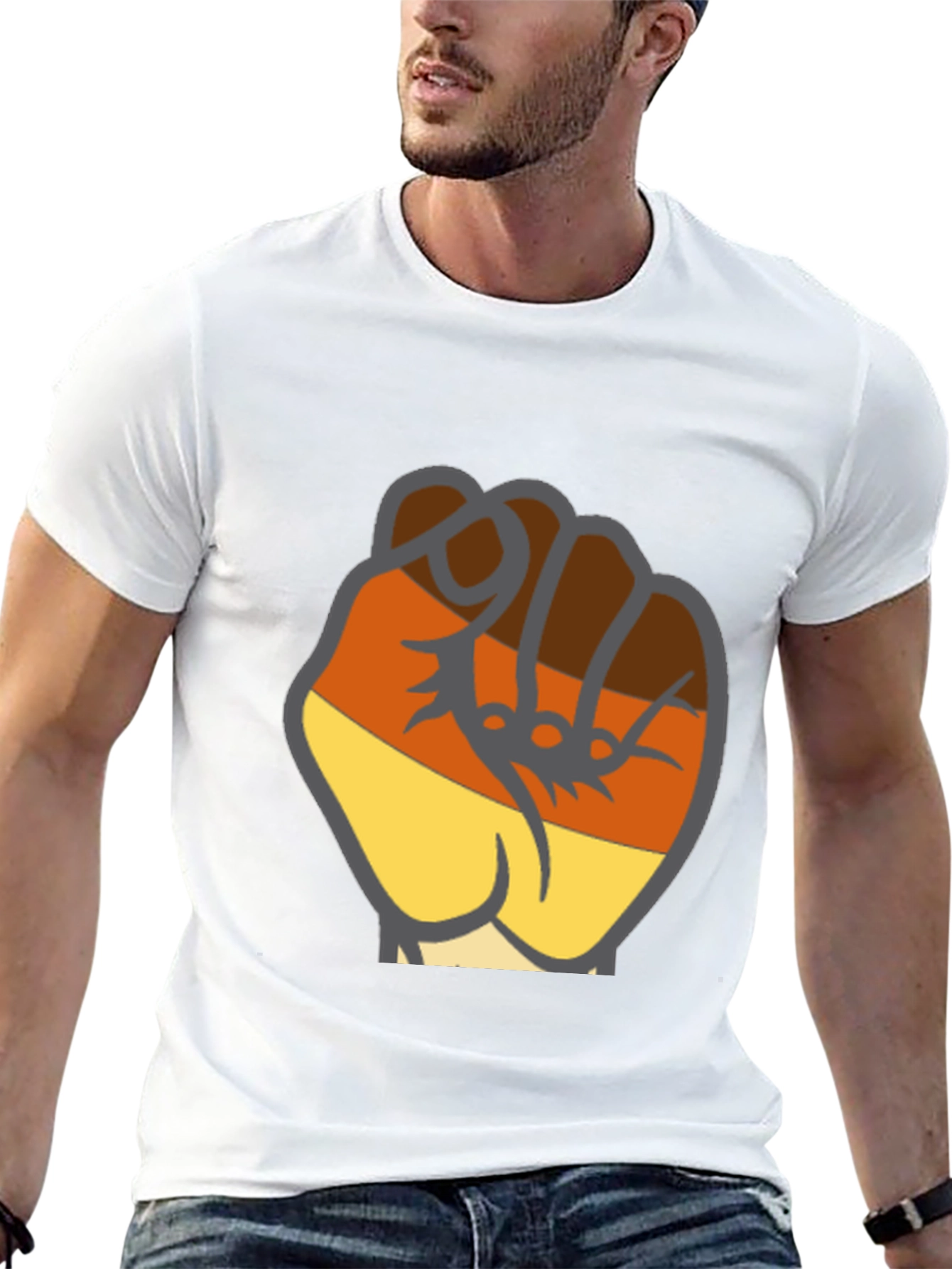 Black T-Shirt with Fist Graphic