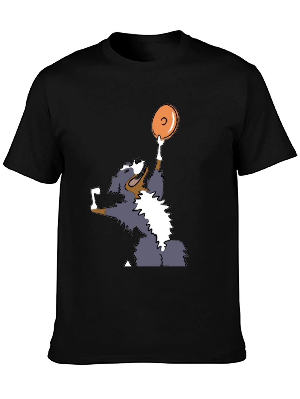 Dog Catching Disc Graphic Tee - Casual Style