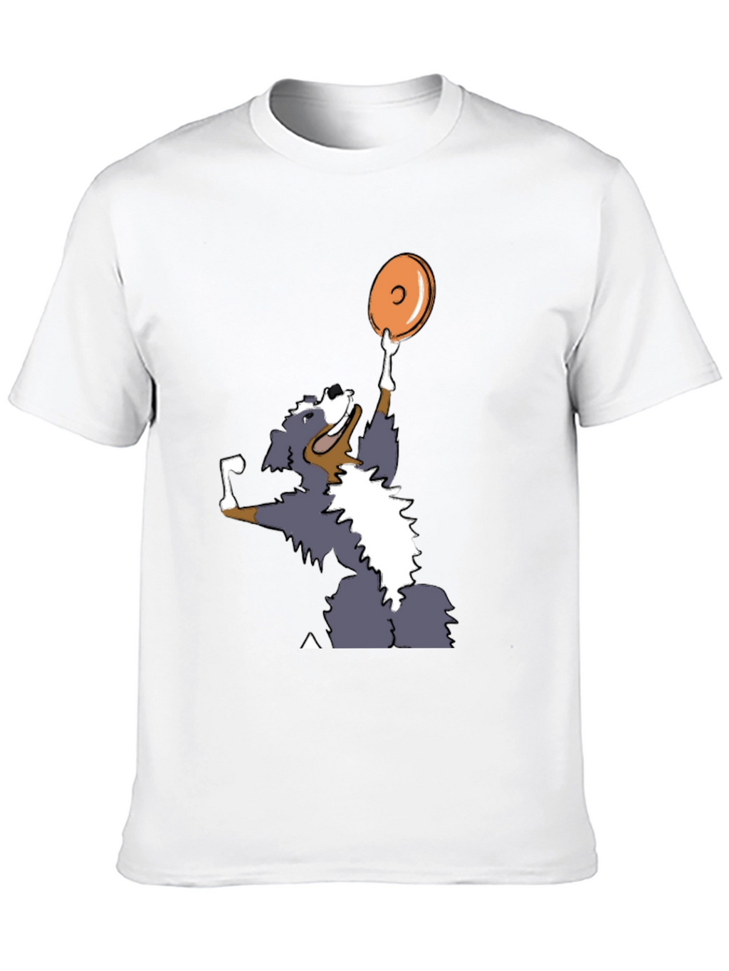 Dog Catching Disc Graphic Tee - Casual Style