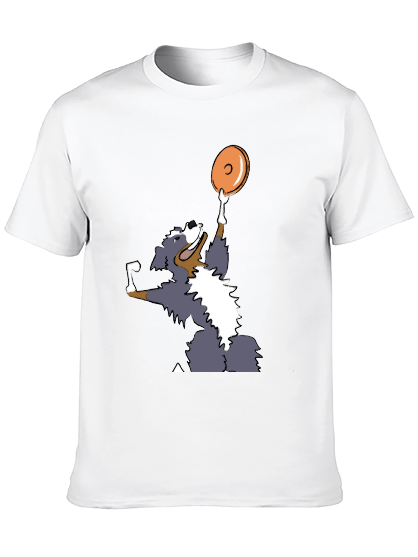 Dog Catching Disc Graphic Tee - Casual Style