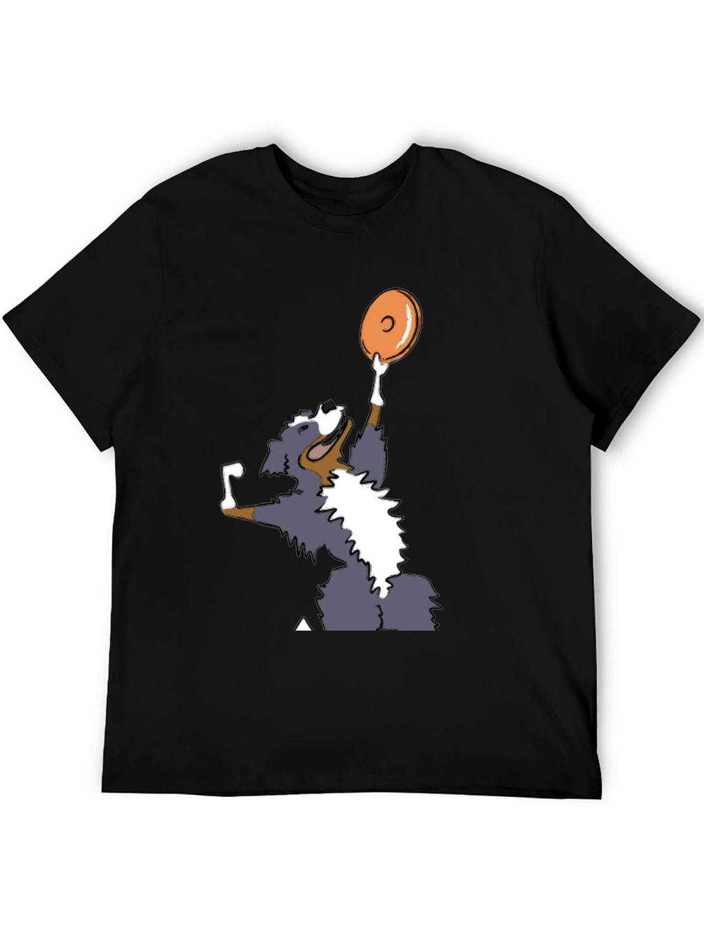 Dog Catching Disc Graphic Tee - Casual Style
