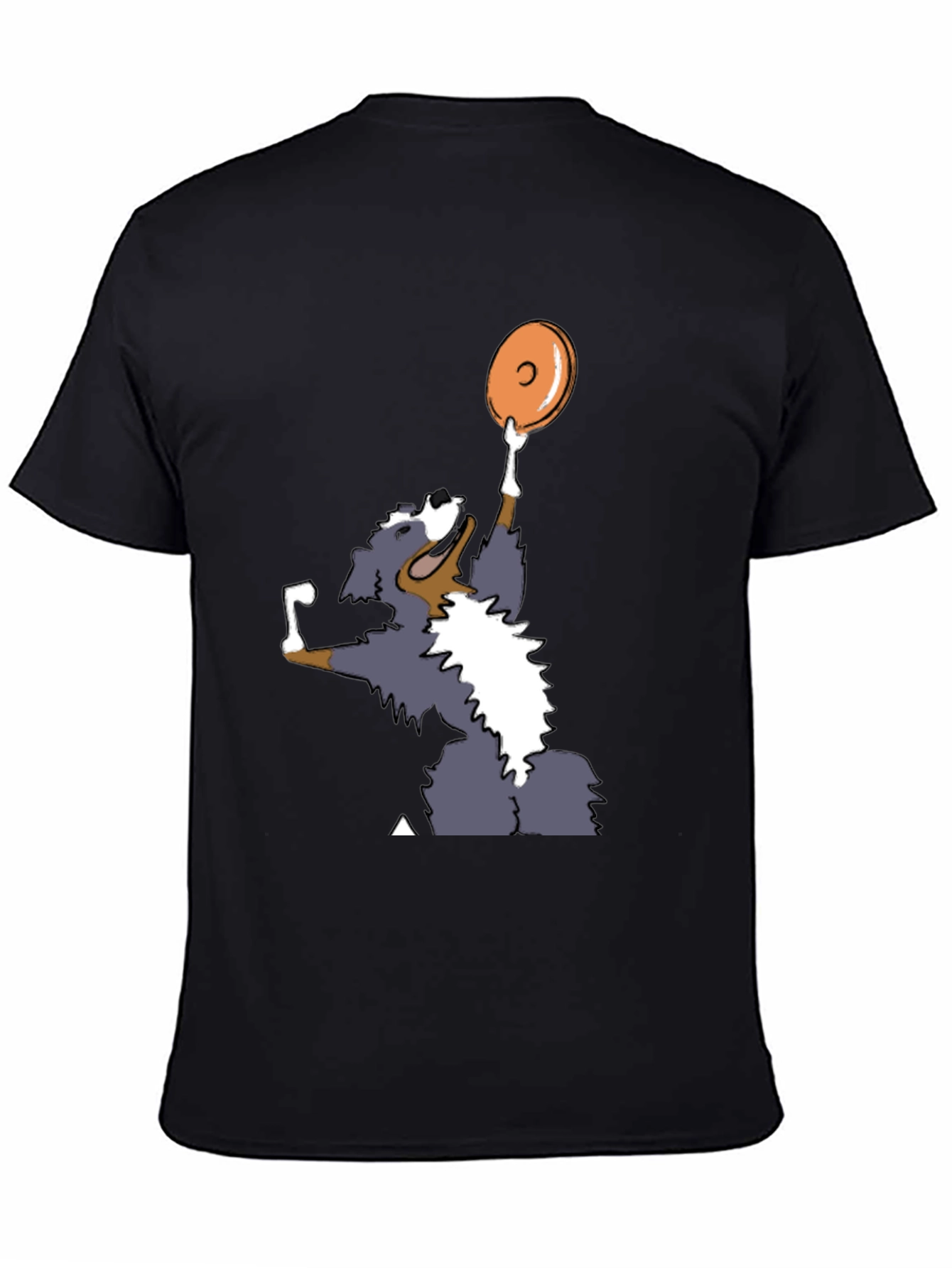 Dog Catching Disc Graphic Tee - Casual Style