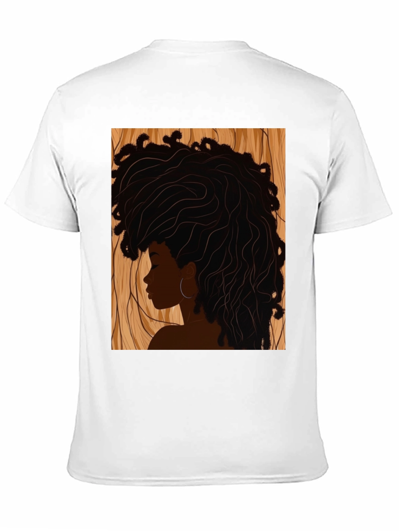Afro Woman Graphic Print Black T-Shirt