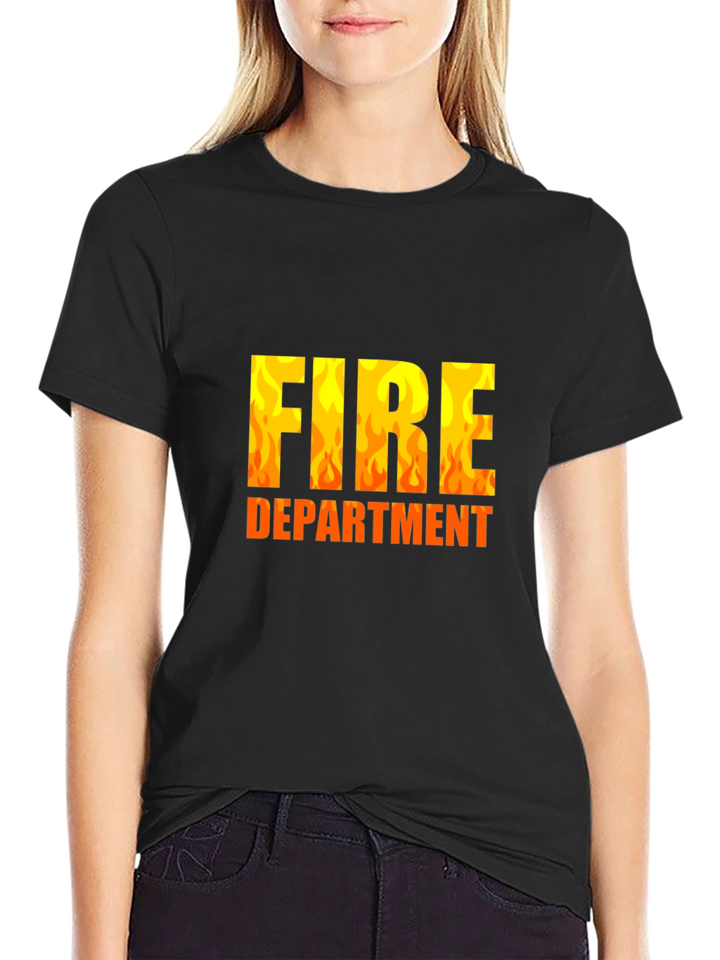 Fire Department Black Graphic T-Shirt