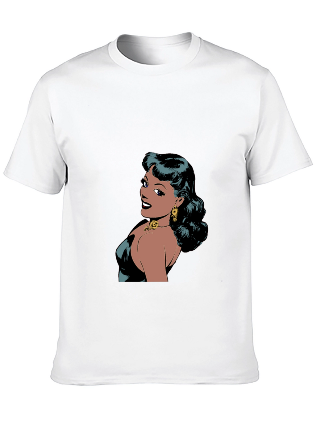 Retro Comic Woman Graphic T-Shirt - Black