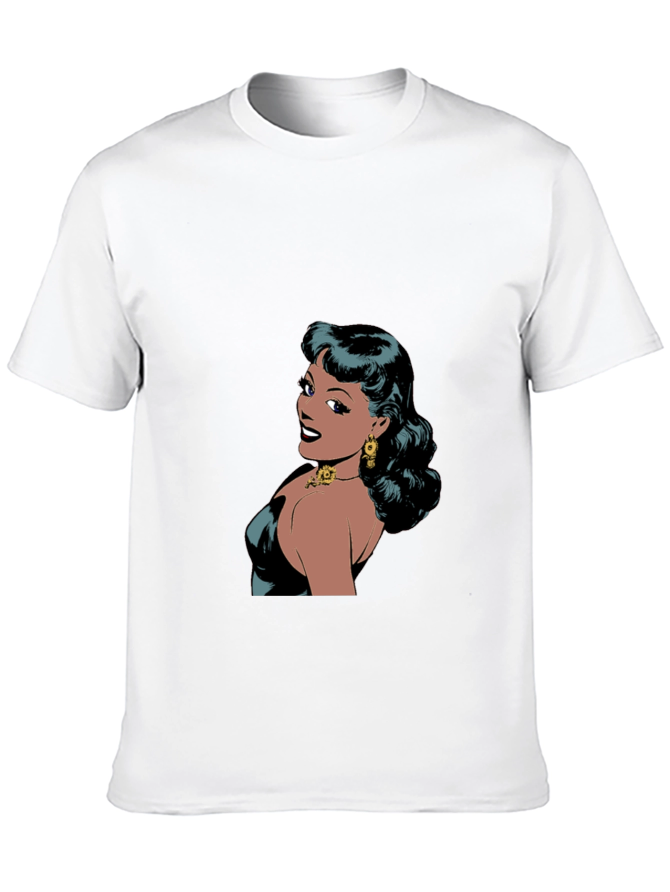 Retro Comic Woman Graphic T-Shirt - Black