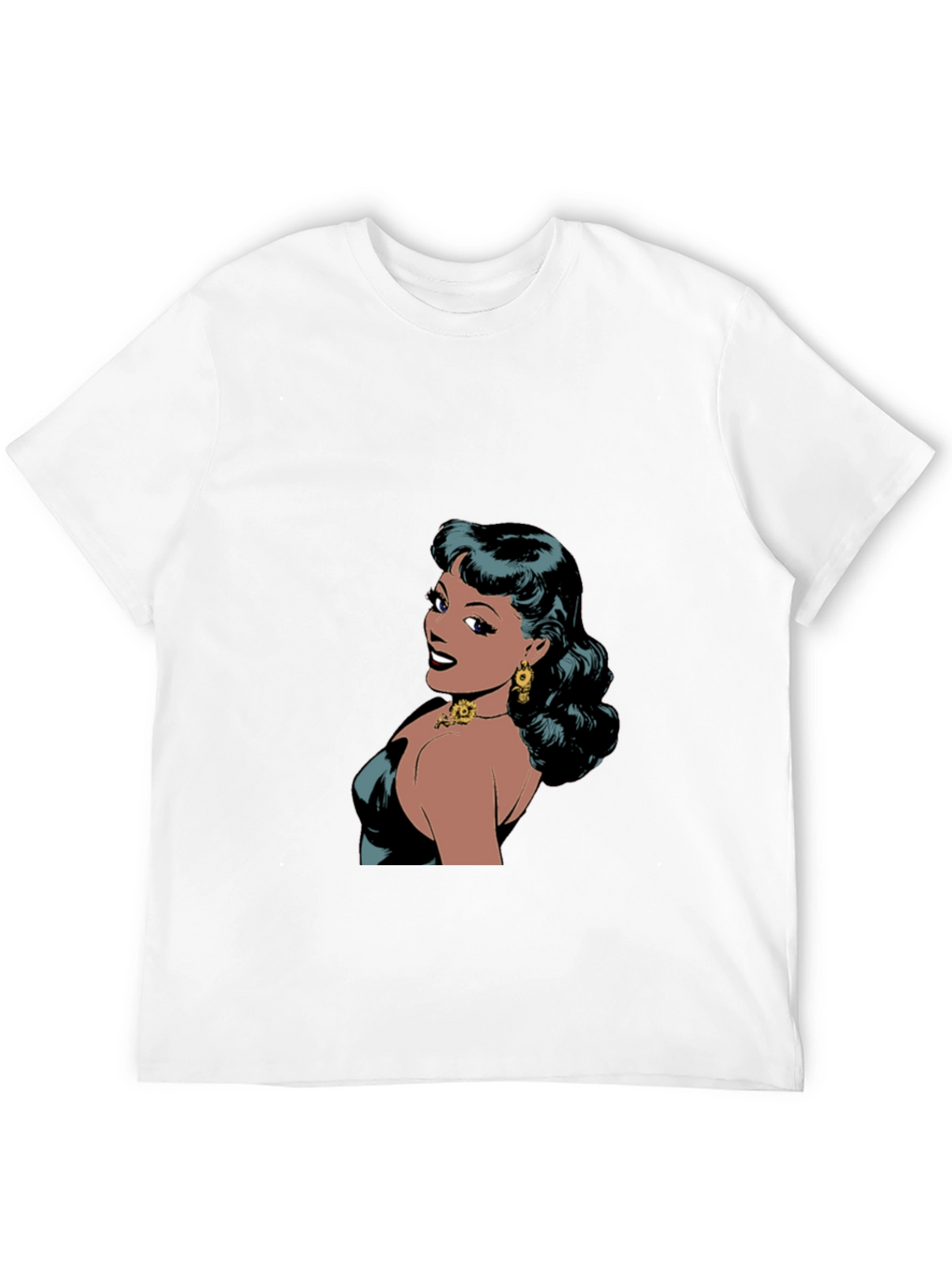 Retro Comic Woman Graphic T-Shirt - Black