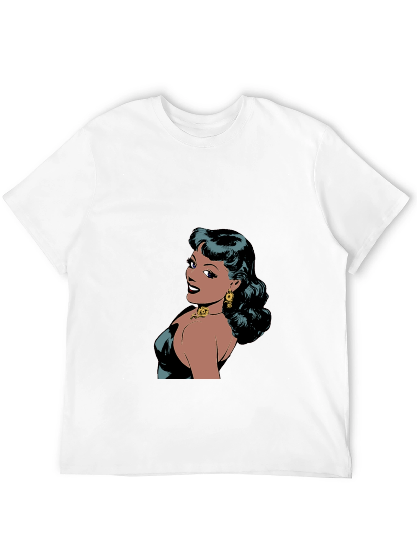 Retro Comic Woman Graphic T-Shirt - Black